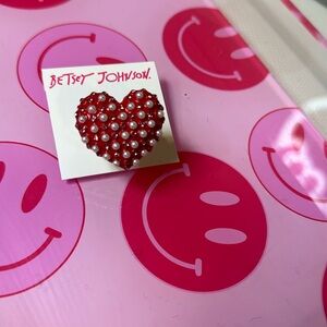 Betsey Johnson Heart Ring Adjustable New with tags